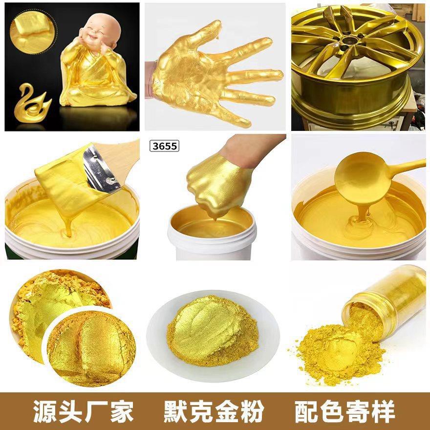 Manufactor goods in stock Light golden Pearl powder coating ceramics Buddha statue Pigment 24K Merck Gold powder wholesale