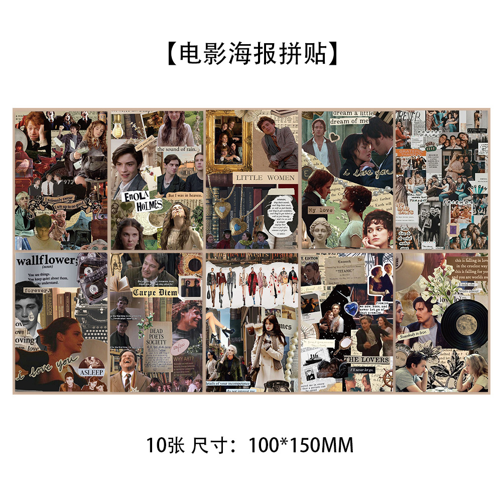 10 tarjetas de tinta micro tarjetas postales de dibujos animados de alto nivel dormitorio posters de pared decoración de fondo pegatinas de pared