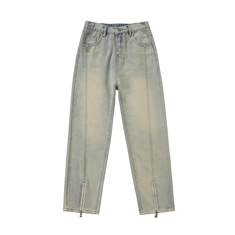 Herrkläder, retro lösa, vida ben långbyxor för pojkar, vår och höst_voghion.com