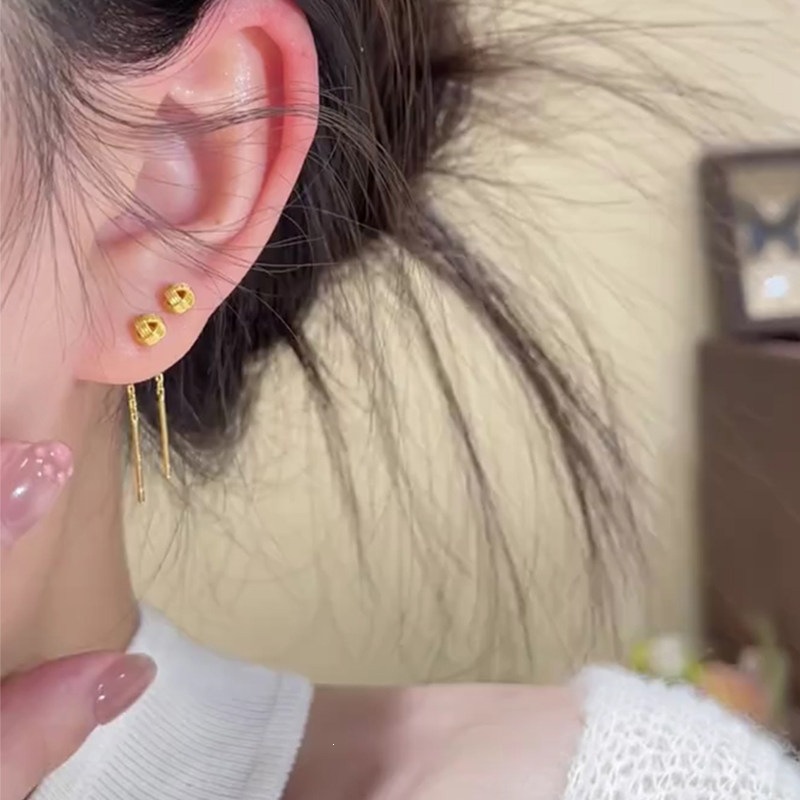 Nicho concéntrico simple como la línea de orejas de nicho femenina de alto nivel pendientes cortos femeninos 925 aguja de plata joyas versátiles image 3