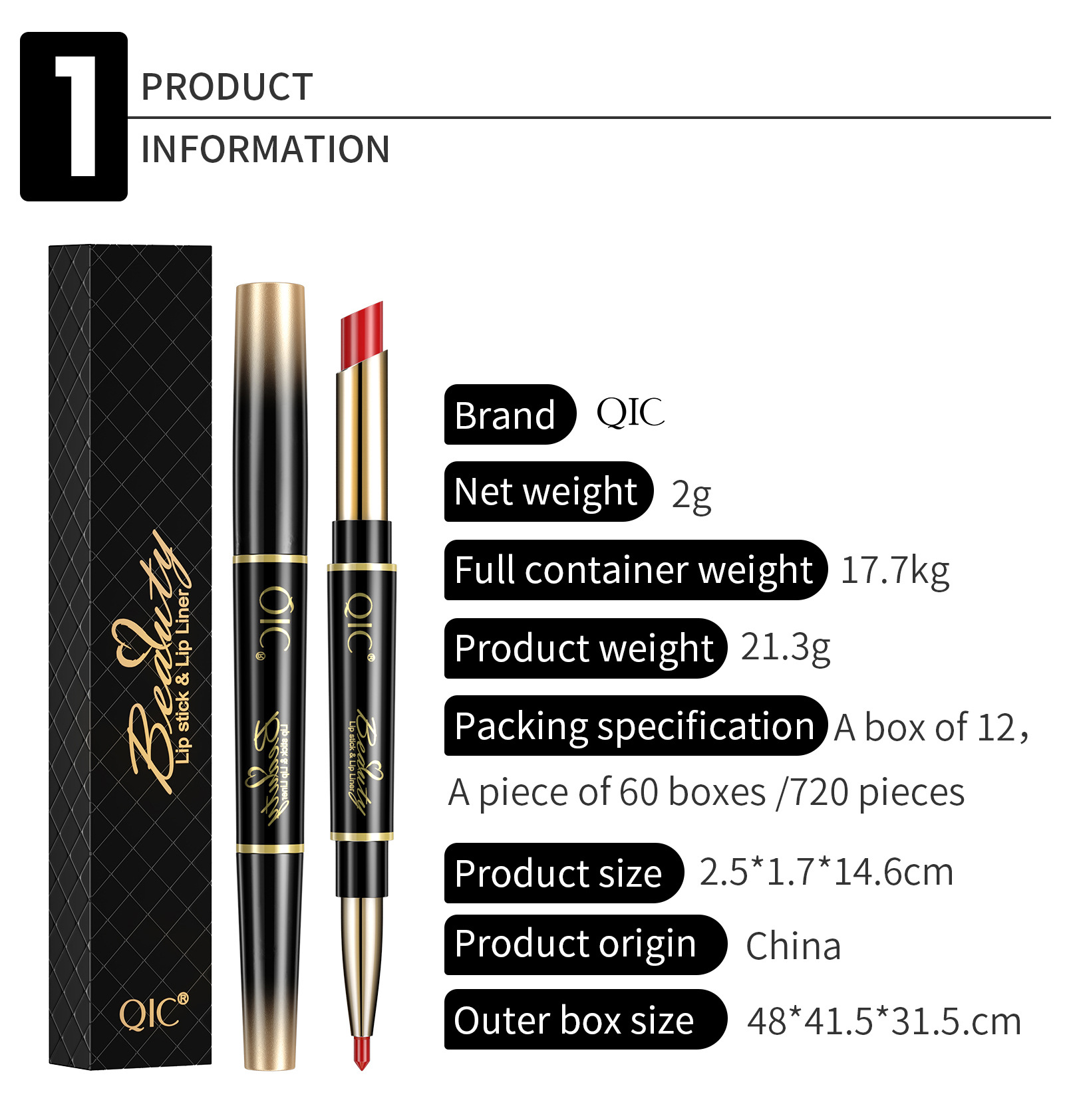 Description Picture 3 of item1Pcs Makeup 14 Colors Long-lasting 2 in 1 Lipstick Lip Liner Matte Lip Pencil Make Up Waterproof Moisturizing Lipsticks Cosmetic