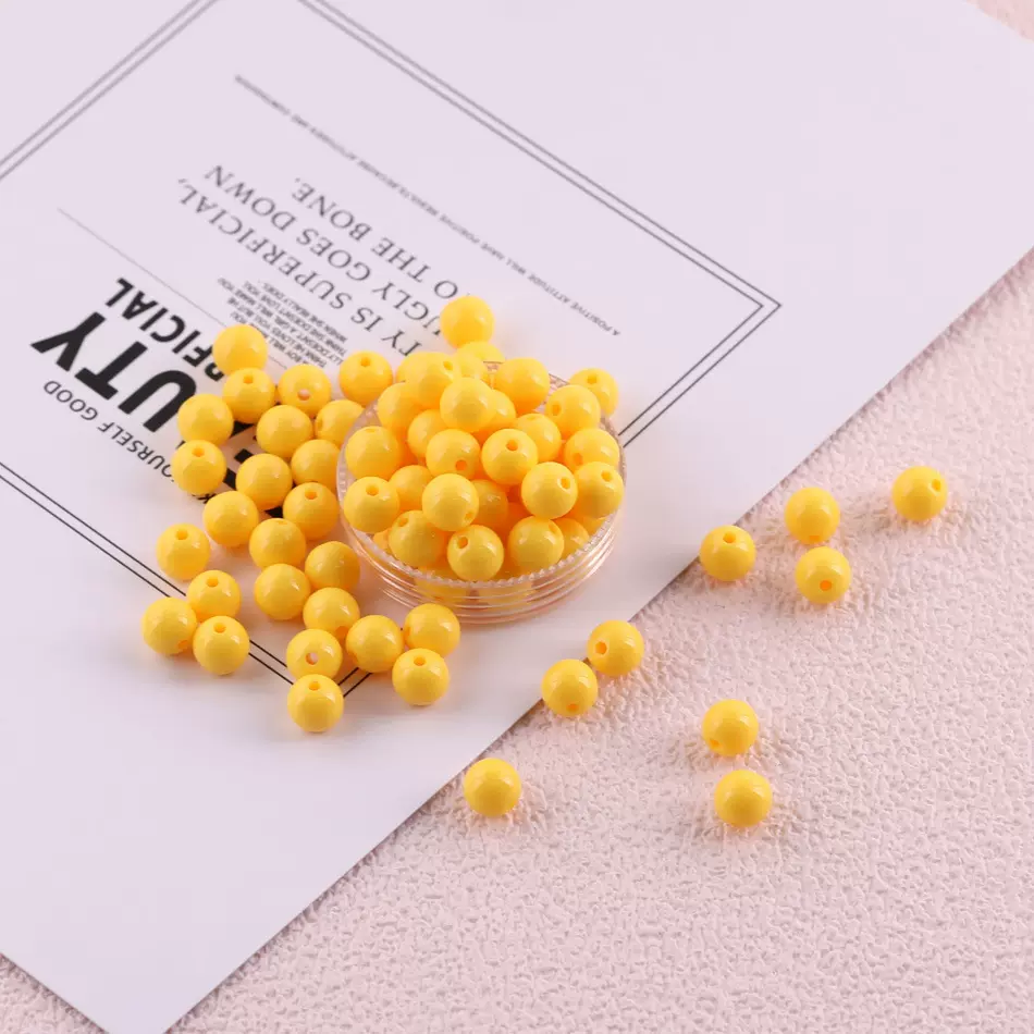 实色珠糖果实色亚克力直孔圆珠diy手工串珠散珠材料批发饰品配件