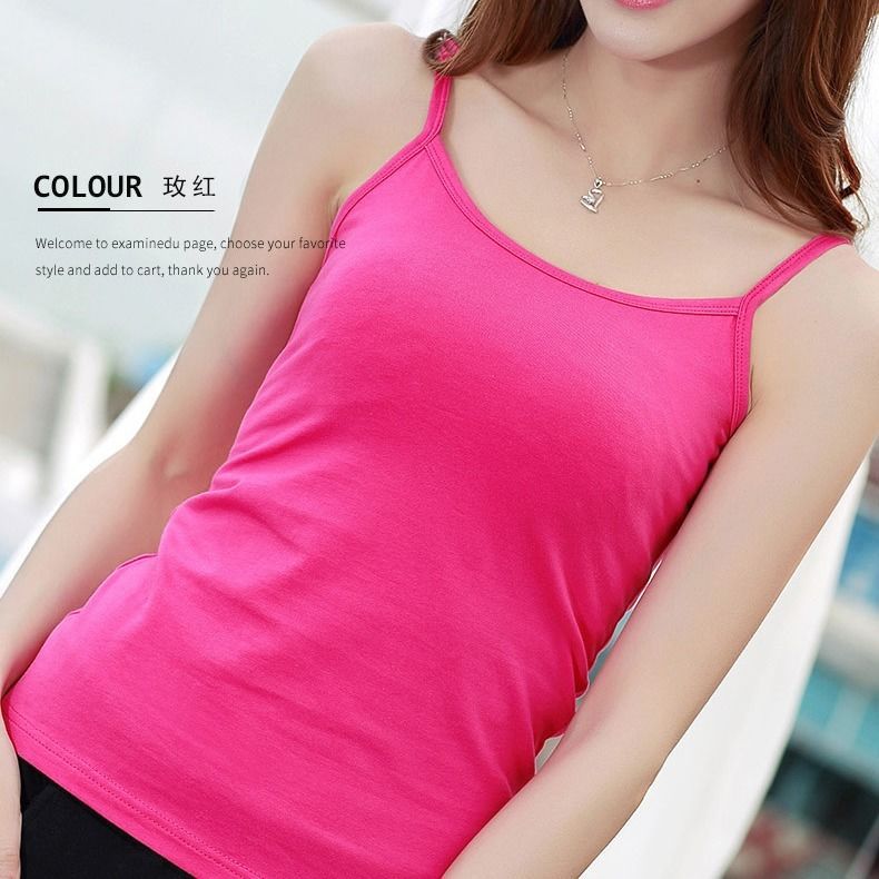 Camisola de algodón para mujer ropa exterior de verano belleza espalda sin mangas Camiseta ajustada ropa interior de mujer de verano Top para mujer image 17