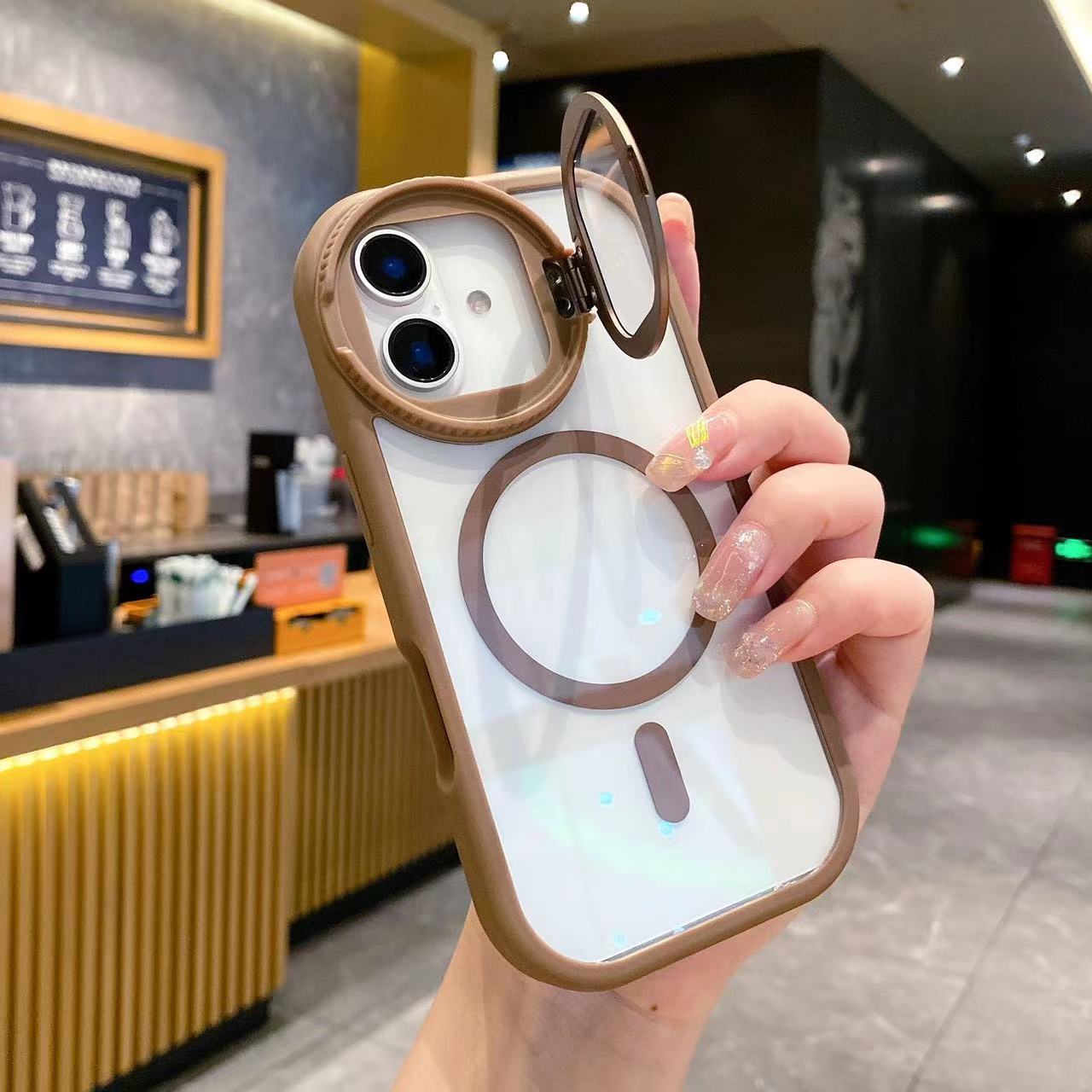 Funda Magnética para iPhone 17, Nueva Cubierta de Lente de Vidrio con Marco Metálico de Monstruito para Apple 15