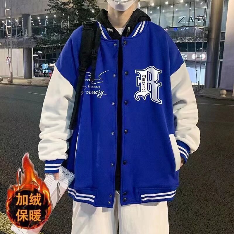 一件代发秋季潮牌夹克外套男宽松百搭棒球服运动开衫夹克外套男|undefined