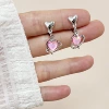 174-Silver love pendant mosquito coil ear clip
