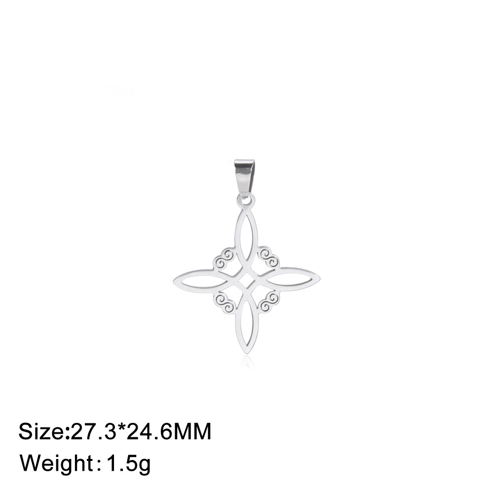One Piece Dropshipping Titanium Steel Cut 18k Real Gold Plating Non-fading Witch Knot Hollow Shape Stainless Steel Pendant display picture 4