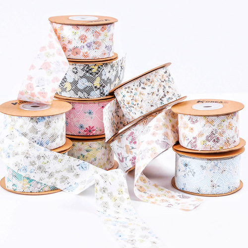Chinese Valentine's Day small floral lace ribbon ribbon flower packaging cake baking gift box floral flower shop ribbon