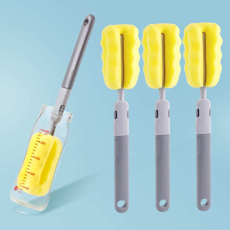Cepillo para biberón de bebé, esponja de alta densidad, cepillo de cabeza de repuesto, cepillo para chupete, cepillo para biberón, juego de cepillo de limpieza individual