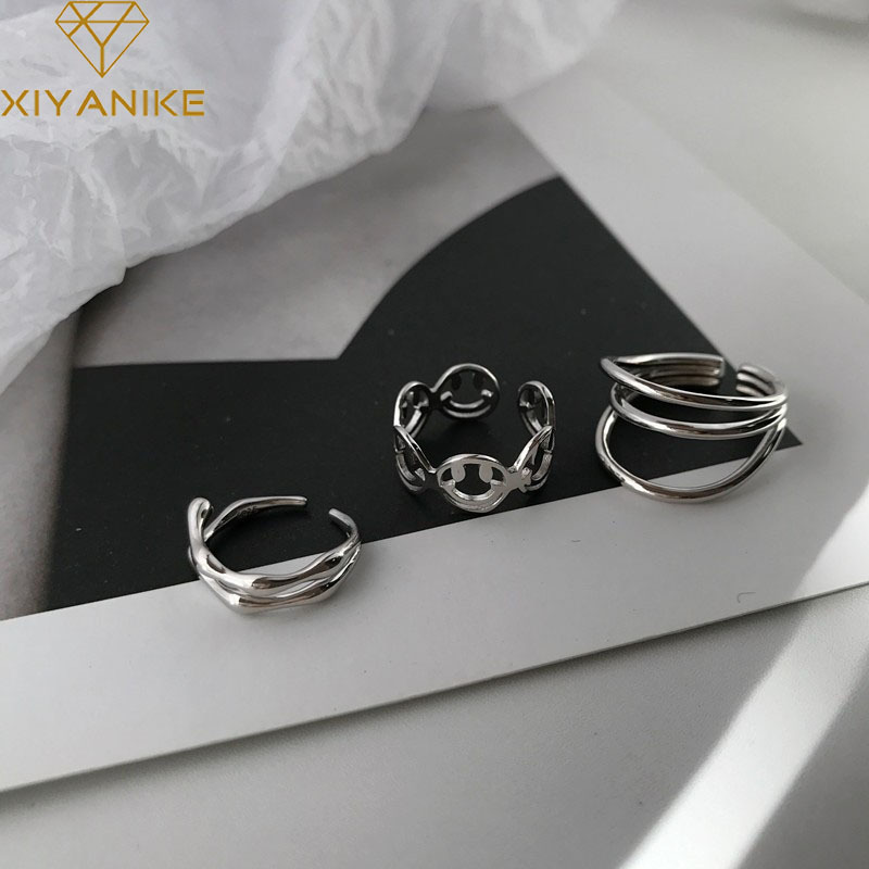 Womens KoreanStyle Fashionable MultiLayer Line Ring Ins Niche Normcore Bag Simple Personality Open Index Finger Ring Fashionpicture6