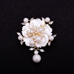 Customized Cherry Blossom Brooch for Women, Accessible Luxury, High-End Mother-Of-Pearl Corsage, Exquisite and Elegant Accessories, Evening Dress Gift