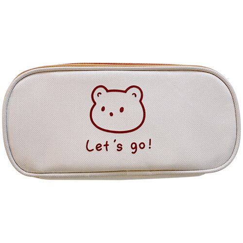 Yilan factory direct sales canvas pencil case large capacity student simple pencil case ins style girly heart stationery box
