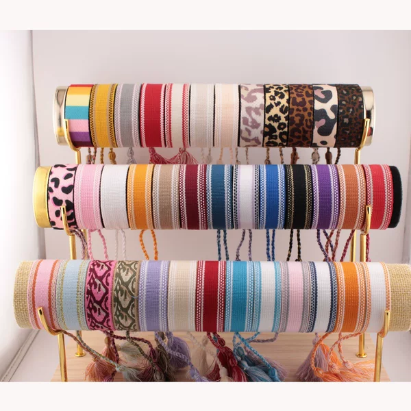 Customized Bracelets Cross-Border European and American Women's Pure Letters Popular Bracelets Fashion Lines DIY Linen Tassel Braided Bracelets