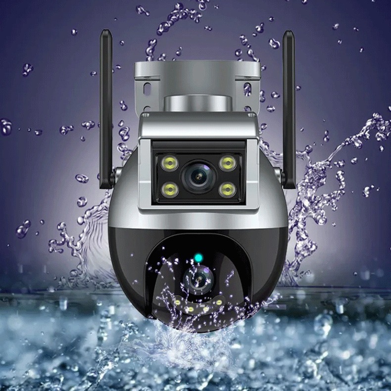 Tuya doble bola vinculación 6 millones de área exterior Seguimiento de teléfono móvil remoto de dos vías de voz graffiti cámara de vigilancia