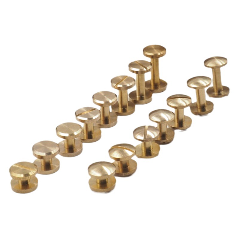 Cobre puro correa plana tornillo latón clavo en forma de I Madre a Madre tornillo de bloqueo cabeza plana latón mancuerna hebilla image 1