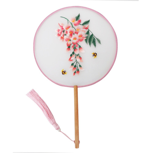 Ancient style round fan Chinese style women's fan embroidered round fan embroidered round fan Suzhou double-sided embroidered fan Hanfu children's round fan