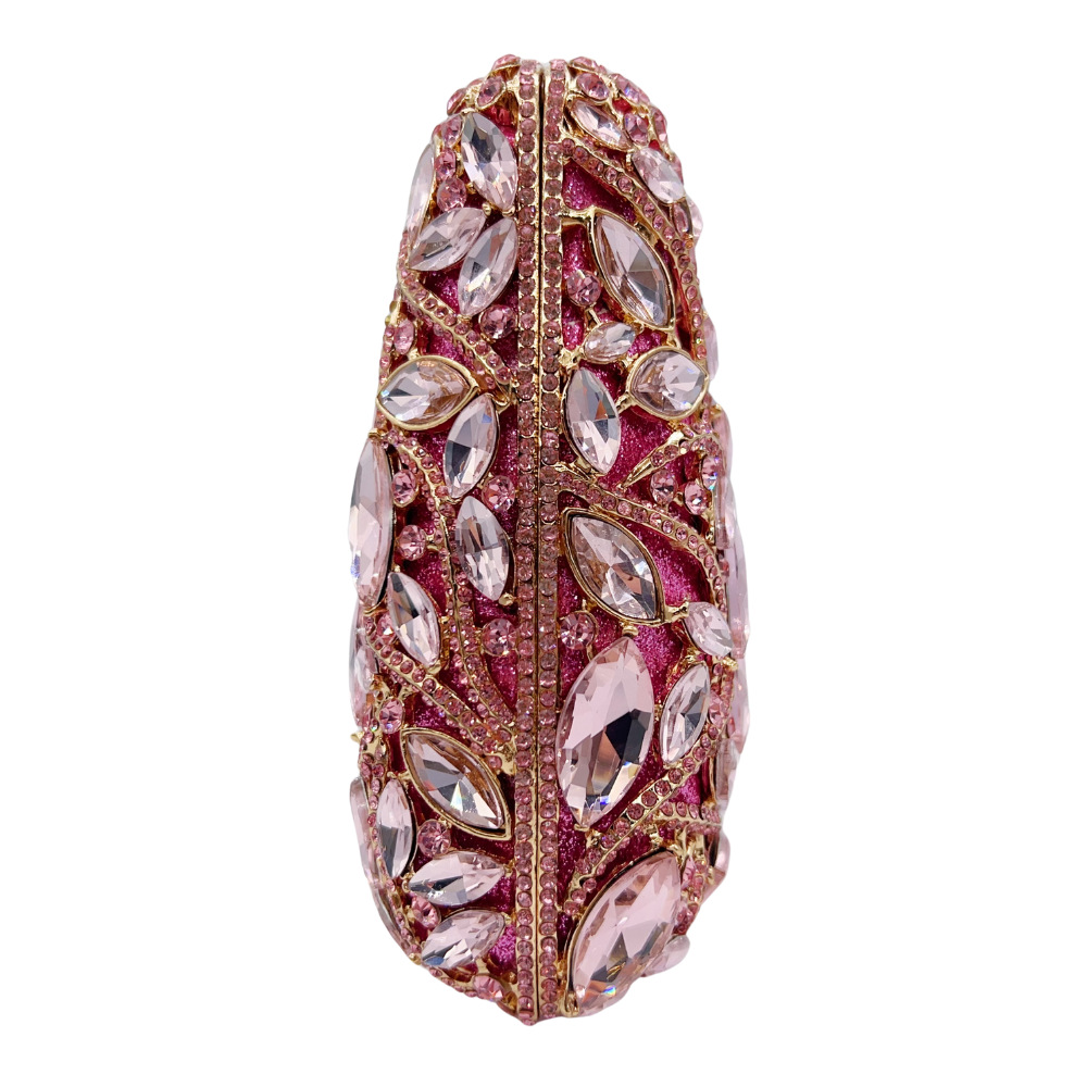 Túi clutch nữ đính đá dạ tiệc thủy tinh rỗng nạm kim cương — Màu đen, Màu hồng, màu tím, Tùy chỉnh màu sắc khác