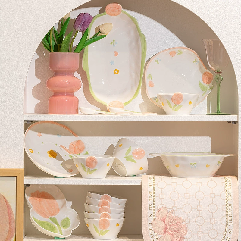 Fresh ceramic tableware, cute three dimensional high quality set, full set, Birthday gift