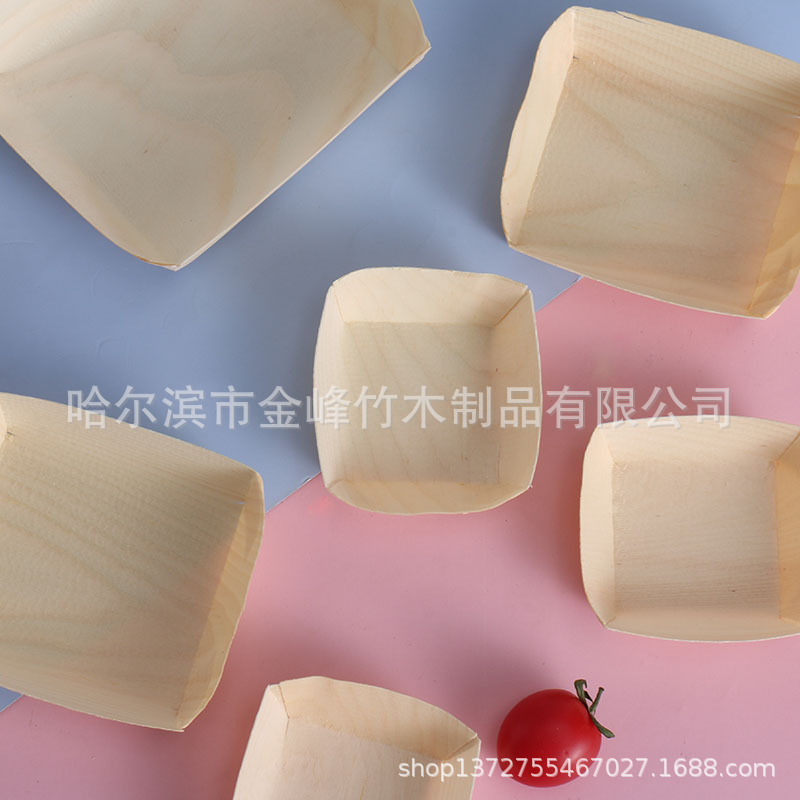 Factory cheap wholesale disposable mousse cup sushi cup wood Cup wood bowl