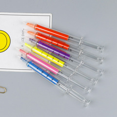 Qibot Stationery Candy Color Syringe Pen Squeeze Pen Fluorescent Pen Cute Creative Stationery Syringe Fluorescent Pen
