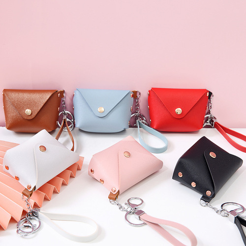 Korean version of creative Internet celebrity popular personalized key chain bag PU leather bracelet coin purse mini storage bag