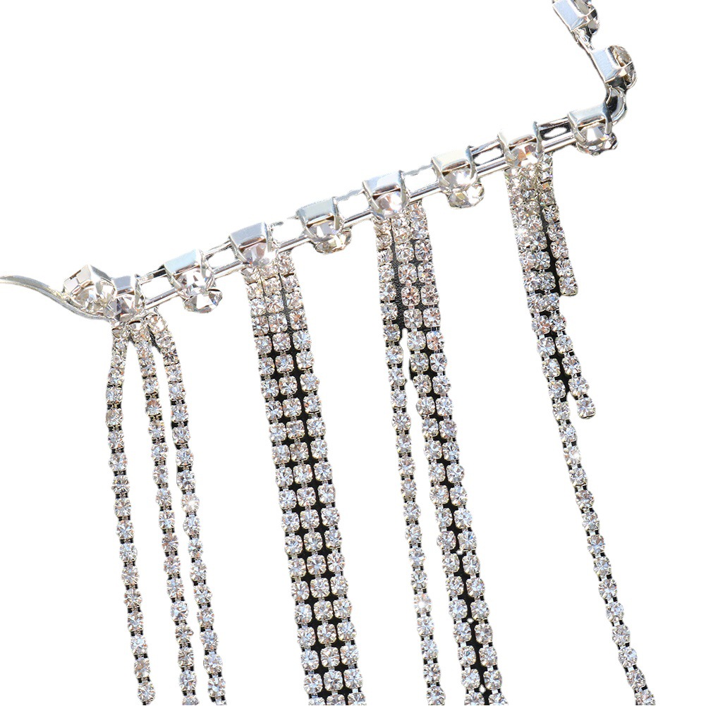 Transfronterizo europeo y americano caliente moda rhinestone borla gafas marco versátil personalizado gafas marco joyería femenina ojo marco