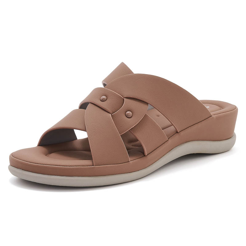 2025 primavera nueva zapatilla fría ligera antideslizante pendiente con zapatillas de viaje cómodas ociosas de fondo grueso para mujeres