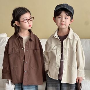 Children's Workwear Jacket Spring and Autum Boys' Autum Clothing Korean Style Girls' Jackets 2025 New Spring and Autum Baby Tops