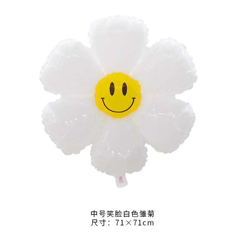 Globo de Aluminio en Forma de Margarita, Decoración Blanca Coreana para Fotos de Cumpleaños y Bebés
