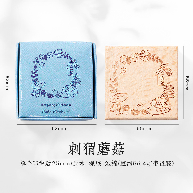 Serie original de cuentas de mano retro ligera caja de mensajes feliz ardilla cuentas de mano material de decoración de impresión de pintura 6 tipos