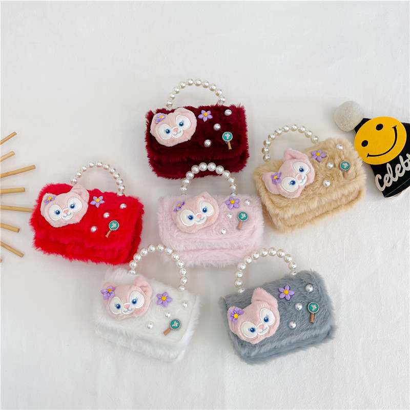 Chanel estilo princesa flor accesorios bolsa conejito bolso de hombro del niño Bolsa de felicitación de Año Nuevo estilo coreano bolsa de mensajero de los niños de dibujos animados