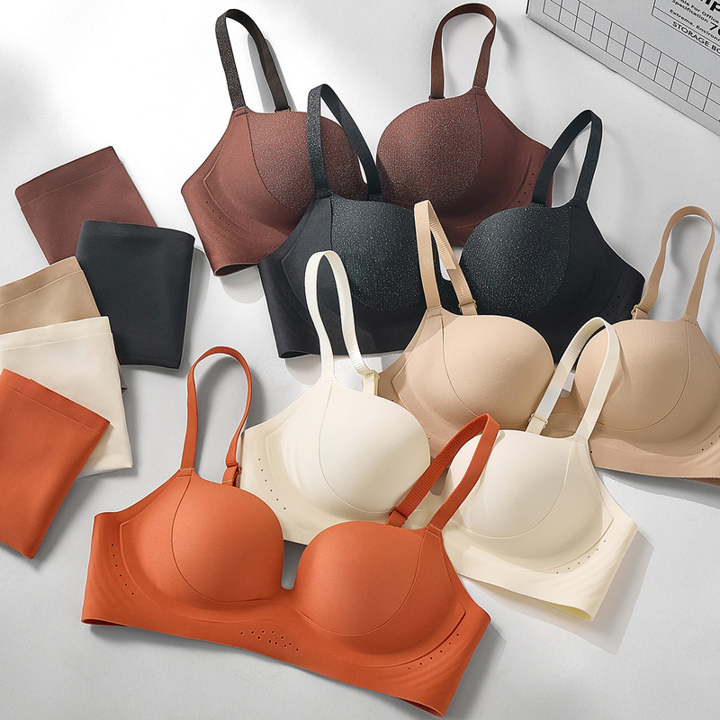 Nude-feel small bust push-up bra for women, medium-thick cup, breathable, seamless, soft support, anti-sagging, enhancing, sexy bra set Nude-feel small bust push-up bra for women, medium-thick cup, breathable, seamless, soft support, anti-sagging, enhancing, sexy bra set