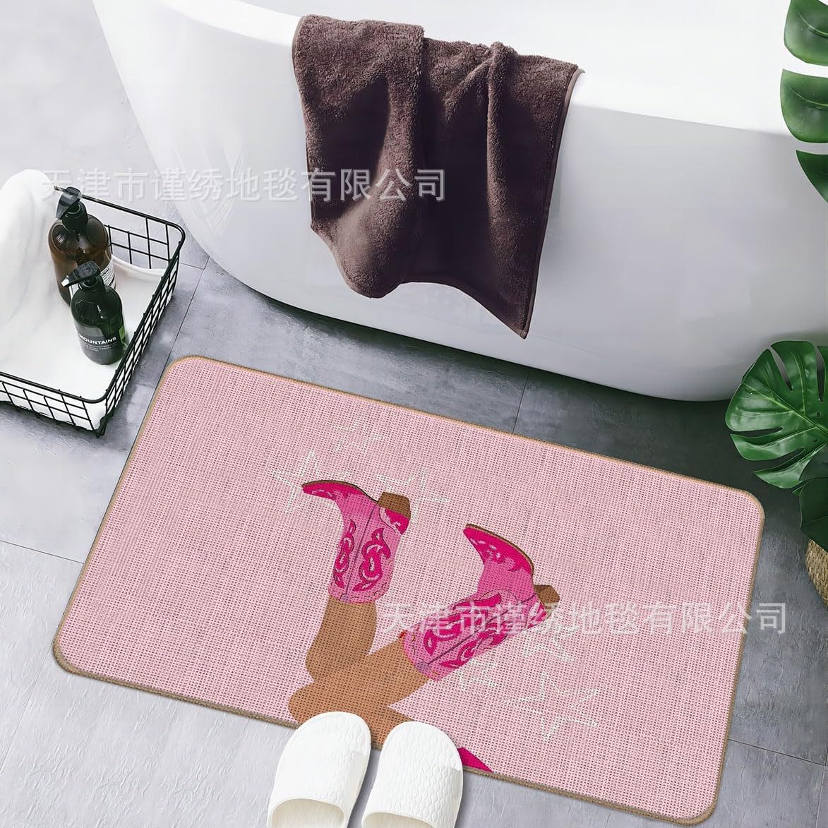 국경 간 웨스트 데님 소녀 입구 매트 만화 핑크 입구 매트 아마존 다이 파 바닥 매트