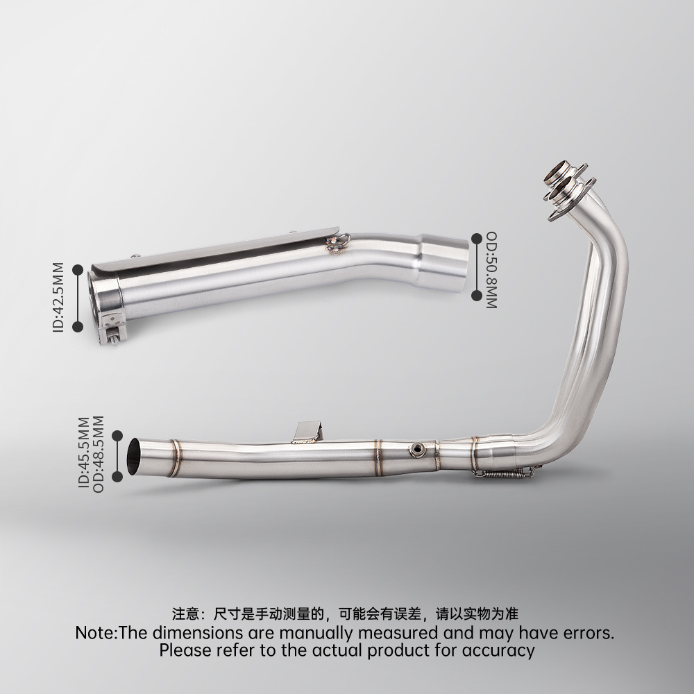 Tenere700 Stainless Steel Front and Middle Motorcycle Exhaust Pipe Modification Non-Destructive Installation 2019-2025