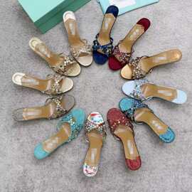 高端品质2026彩钻菠萝水钻高跟凉鞋露趾气质女鞋high heels sands