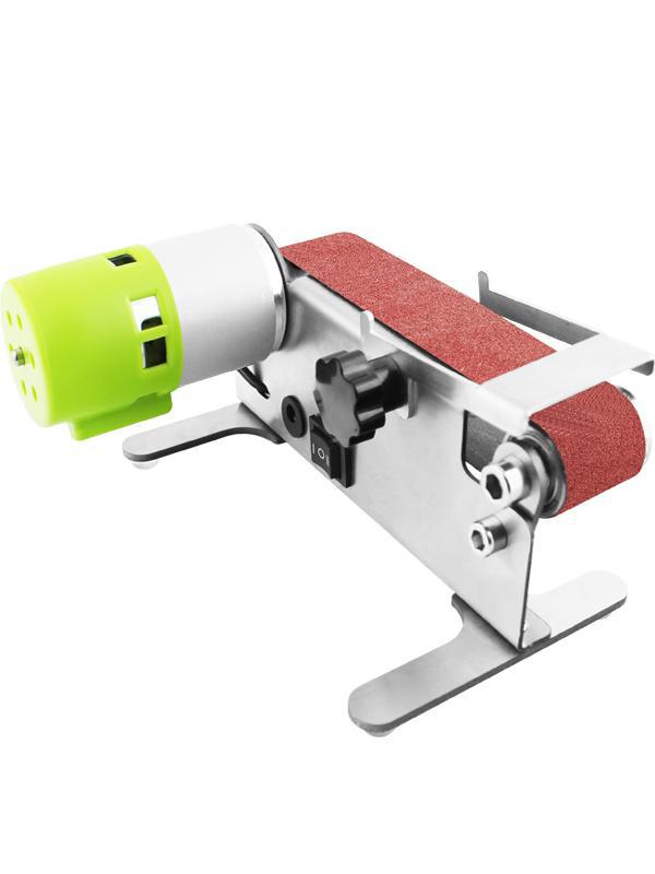 小型迷你电动砂带机机抛光机磨刀台式打磨机磨刀机砂光机台式