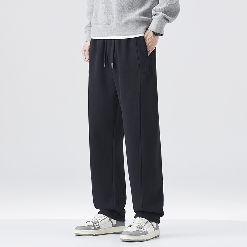2025 nuevo otoño cordón elástico pantalones de cintura masculinos retro americano casual suelto pantalones rectos