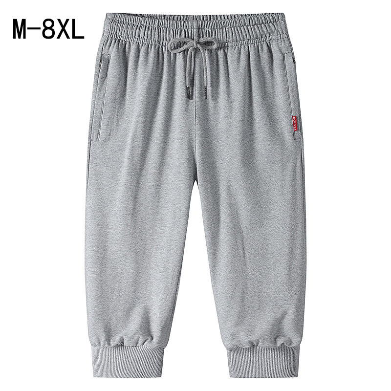 Large Size Men's Sports Capri Pants Summer Loose Sports Fitness Shorts Men's Capri Running Pants Foreign Trade M-8XL