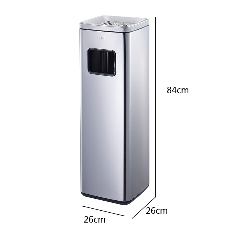 Cubo de ceniza de acero inoxidable negocio aeropuerto columna de ceniza Área de fumadores columna de colilla de cigarrillos Cubo de extinción de humo al aire libre Área de fumadores bote de basura