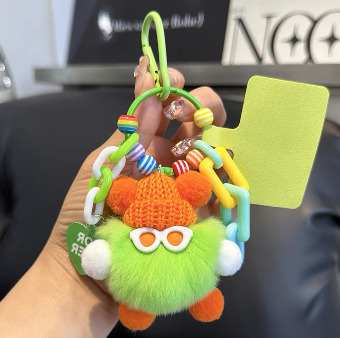 ドーパミン石炭ボールモンスター人形ストラップdiyキーホルダーかわいいぬいぐるみバッグバックパック携帯電話ストラップ