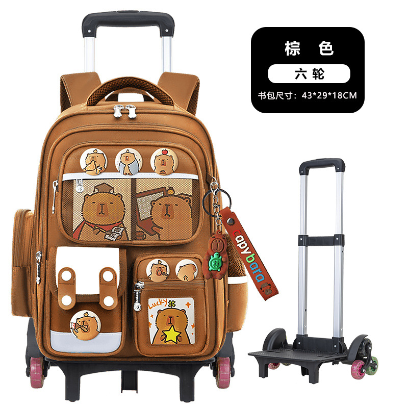 Nuevas mochilas de tirón para estudiantes de primaria 1236 grados niños escaleras de dibujos animados mochila de hombro de gran capacidad para hombres y mujeres