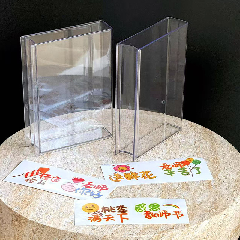Caja de libros acrílico transparente del día del maestro, caja de flores, florista, material de embalaje de ramo al por mayor