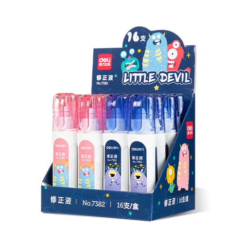 Deli Youku 7382 correction fluid 12ml for students to correct typos, office supplies correction fluid wholesale