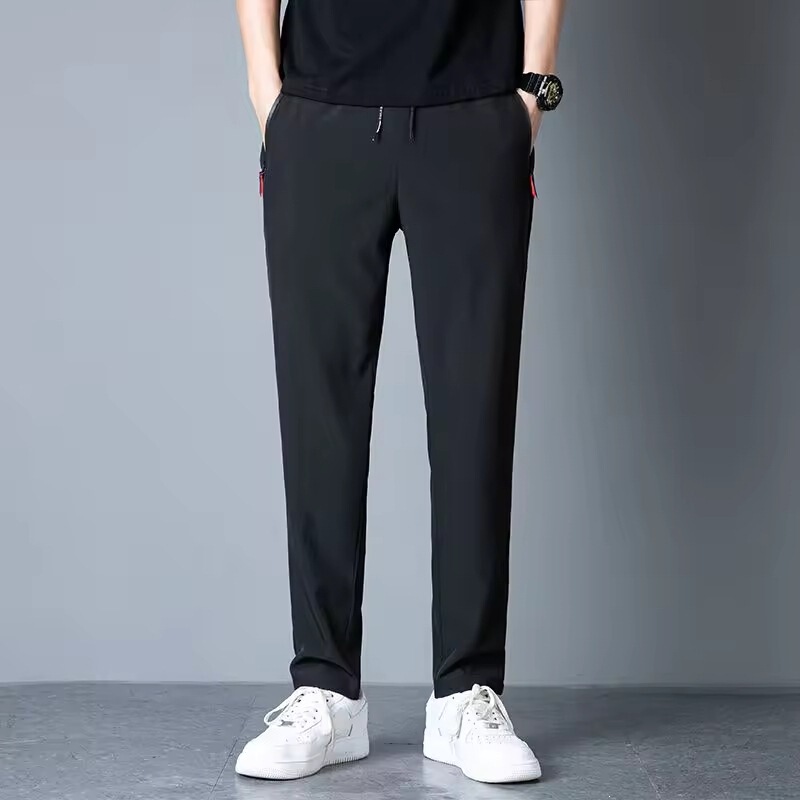Men's casual pants, straight cut, slim fit, elastic waistband, jogger pants, Korean classic blue, black, gray, plus size men's trousers Men's casual pants, straight cut, slim fit, elastic waistband, jogger pants, Korean classic blue, black, gray, plus size men's trousers