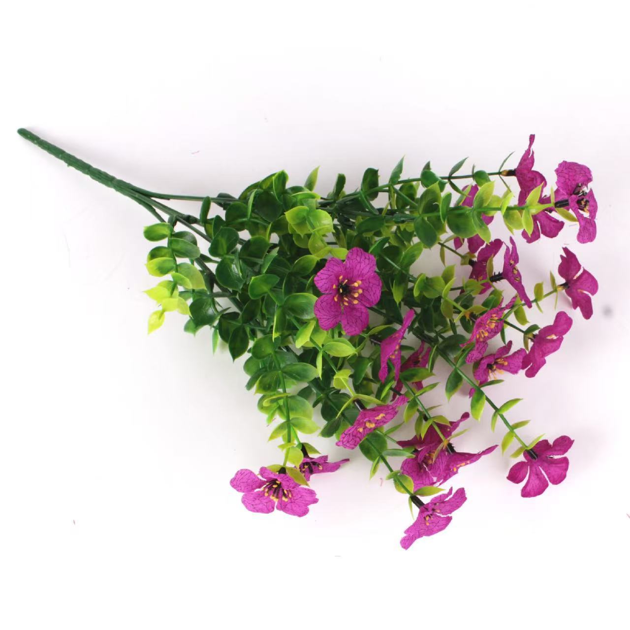 Amazon transfronteriza flor de simulación 7 yugari violeta decoración al aire libre flores de decoración violeta artificiales
