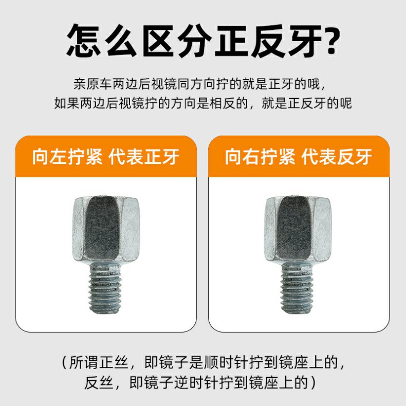 Electric Vehicle Motorcycle Rearview Mirror Conversion Screw 8mm 10mm Reverse Thread Adapter Heightening Canopy Modification Nut
