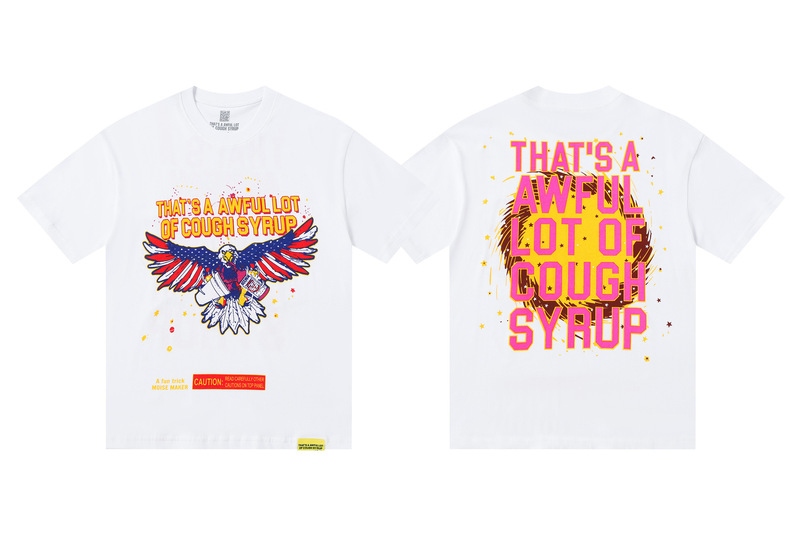 あれ。 SA AWFUL LOT OF COUGH SYRUP メンズ ヒップホップ ラップコラボ 半袖Tシャツ|undefined
