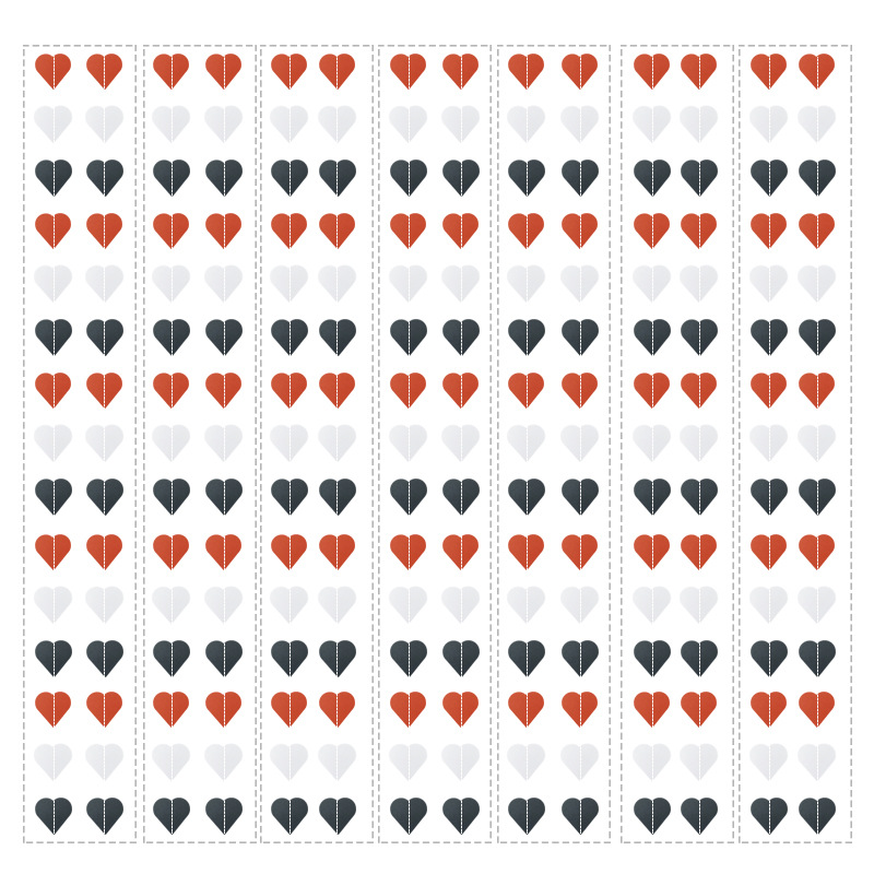 진한 녹색 + 밝은 빨간색 + 흰색