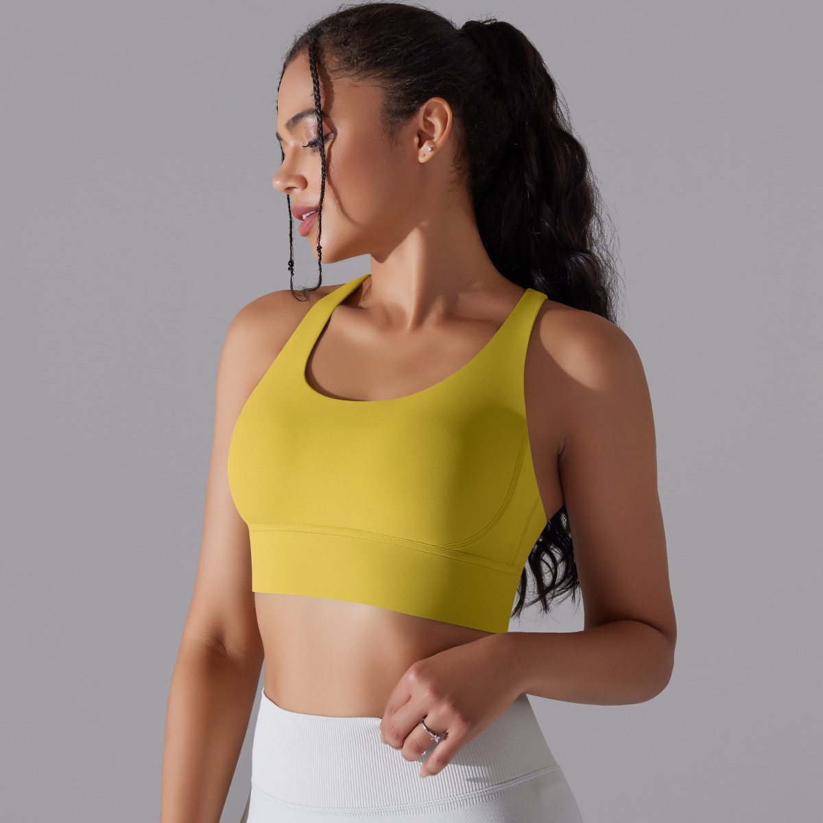 127g Weight Sleeveless Sleeve Length Nylon, Spandex Fabric Type Short Top Length Halter Crisscross Tank Tops Type Fitness, Yoga Occasion U Neck Neckline Solid Color Pattern Sports Style Sports Solid Color Nylon Spandex U Neck Active Tops Halter Crisscross Tank 112