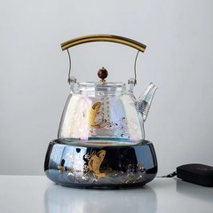 高硼硅玻璃煮茶器貝彩燒煥彩壺電陶爐蒸煮茶壺燒水壺小型泡茶壺